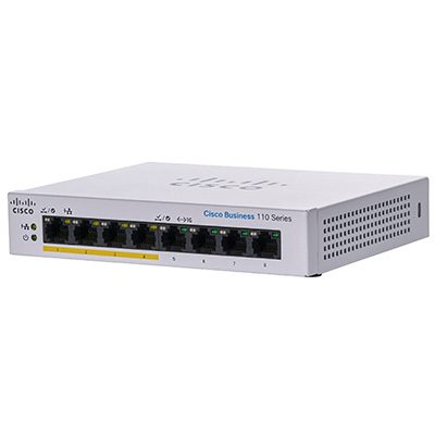 Cisco Business CBS110-8PP-D Unmanaged Switch | 8 Port GE | Partial PoE | Desktop | Ext PS