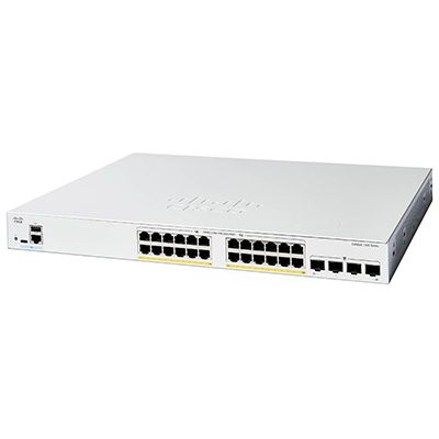 Cisco Catalyst 1200-24P-4G Smart Switch, 24-port GE, Full PoE, 4x1G SFP, (C1200-24P-4G)