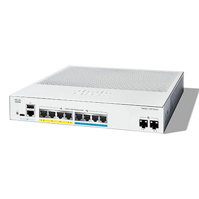 Cisco Catalyst 1300-8MGP-2X Managed Switch, 4-port 2.5GE, 4-port GE, PoE, 2x10G SFP+ (C1300-8MGP-2X)