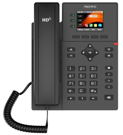 FIBERME FAP2730G HD Voice IP Phone – 4 SIP, 2.4″ Color, Dual Gigabit PoE (No PSU)
