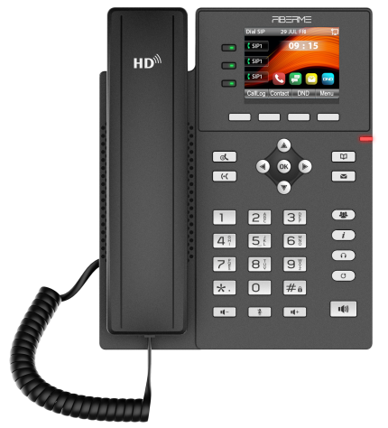 FIBERME FAP2740G HD Voice IP Phone – 4 SIP, 2.8″ Color, Gigabit PoE (No PSU)