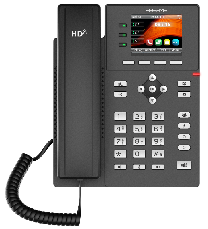 FIBERME FAP2740G HD Voice IP Phone – 4 SIP, 2.8″ Color, Gigabit PoE (No PSU)