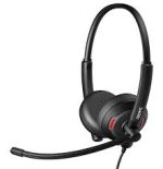 FIBERME FCH7110D DUO USB Headset – 3-Mic AI ENC Call Center