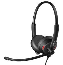 FIBERME FCH7110D DUO USB Headset – 3-Mic AI ENC Call Center