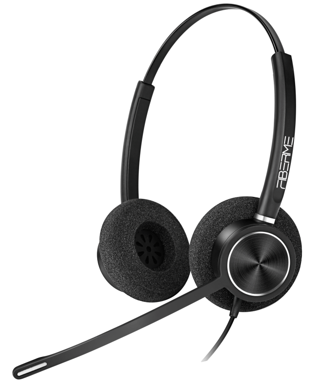 FIBERME FCH7211D DUO USB Call Center Headset with AI Noise Cancellation