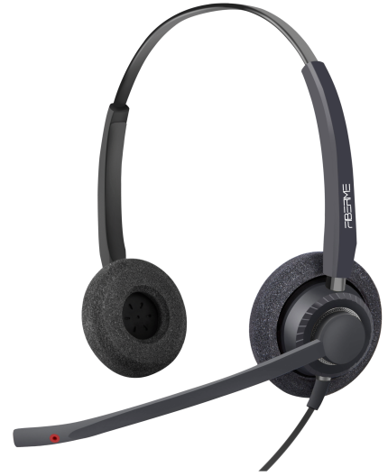 FIBERME FCH7303D DUO USB Headset – AI Noise Cancellation