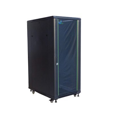 PR-FG6622 ProRack 22U 600*600Standing network rack with glass door, 1 fan, 1 shelf and 1 PDU 8 outlet