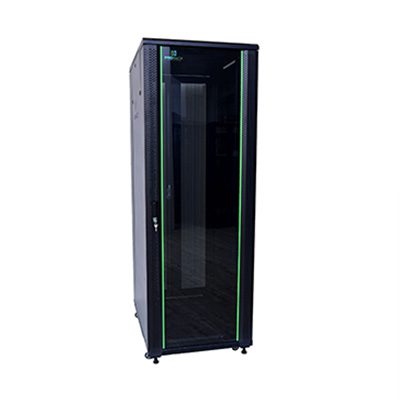 PR-FG6827 ProRack 27U 600*800Standing network rack with glass door, 4 fans, 1 shelf and 1 PDU 8 outlet
