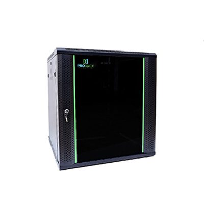 PR-W6406 ProRack 6U 600*450Wall mount cabinet with glass door, 1 fan, 1 shelf and 1 PDU 6 outlet PR-W6406