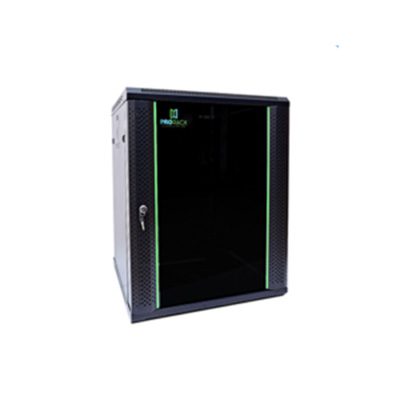 PR-W6609 ProRack 9U 600*600 Wall mount cabinet with glass door, 1 fan, 1 shelf and 1 PDU 6 outlet