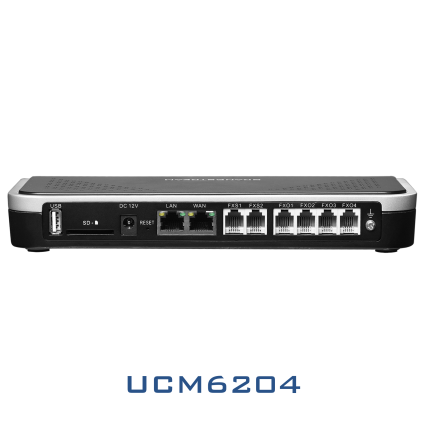 Grandstream UCM6204 IP PBX – 4 FXO, 2 FXS, 500 Users VoIP PBX System