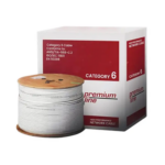 Premium-Line Cat6 U/UTP Installation Cable, 24AWG, 250MHz, 305m Roll