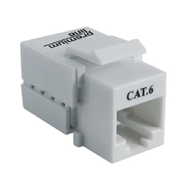 Premium-Line 106111010 Category 6 90° Unshielded Keystone Jack, Dual Type IDC, White