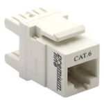 Premium Line 106121010 Category 6 180° Unshielded Keystone Jack, Dual Type IDC, White