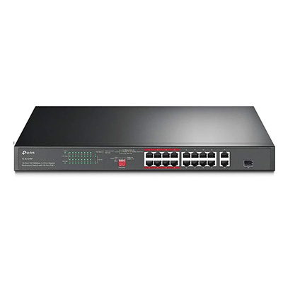 TL-SL1218P  16-Port 10/100 Mbps + 2-Port Gigabit Rackmount Switch with 16-Port PoE+