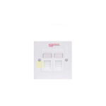 Premium Line Euro II Face Plate, Right-angle, 90°Entry, 86x86, Snap-In,w/- Shutter, 2-Port, White