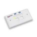 Premium Line USA Face Plate, 90°Entry, 70×115, Integral Molding, Shutter type w/ Icon 2-Port, White